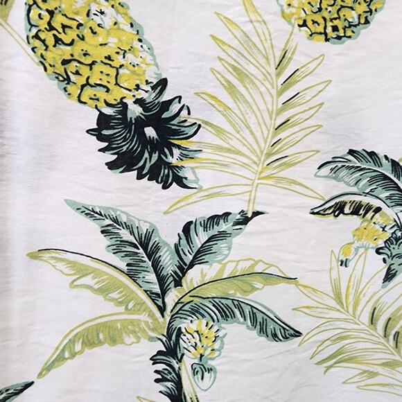 Ekouaer pearl snap front housecoat nightgown pineapple print woman's size large - Picture 10 of 14